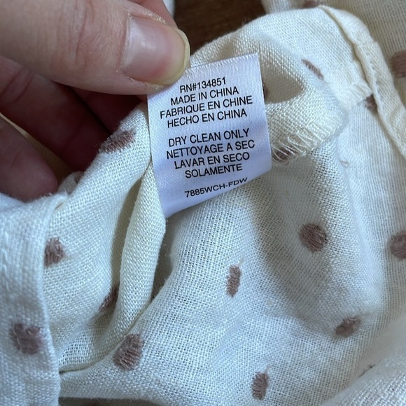 WAYF Ivory Linen Polka Dot Wrap Top - Picture 8 of 8